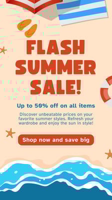 Studio B Summer Holidays Poster - 36x24 Inch Quality Wall Art For Home Decor