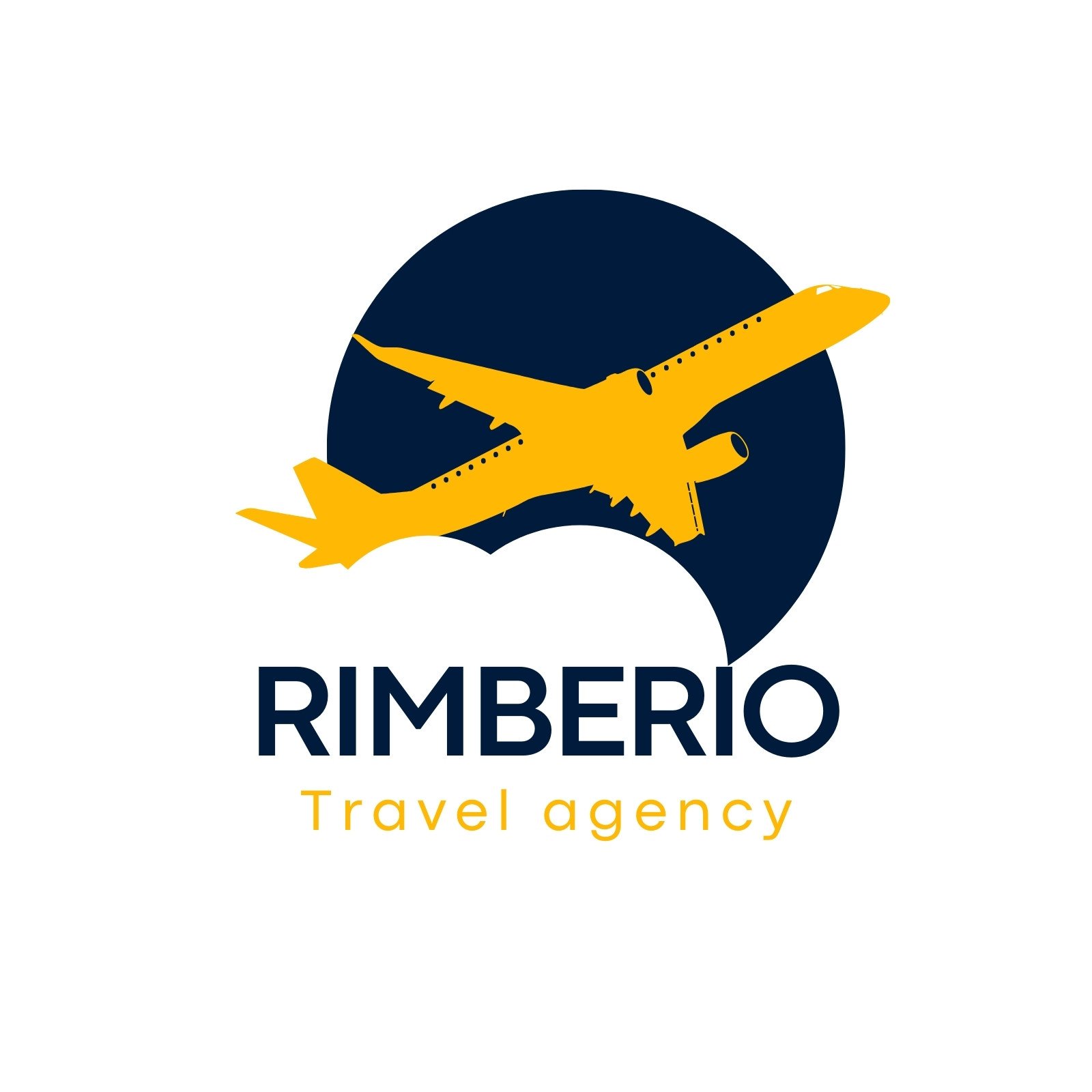 Yellow and Blue Illustrative Travel Agency Logo