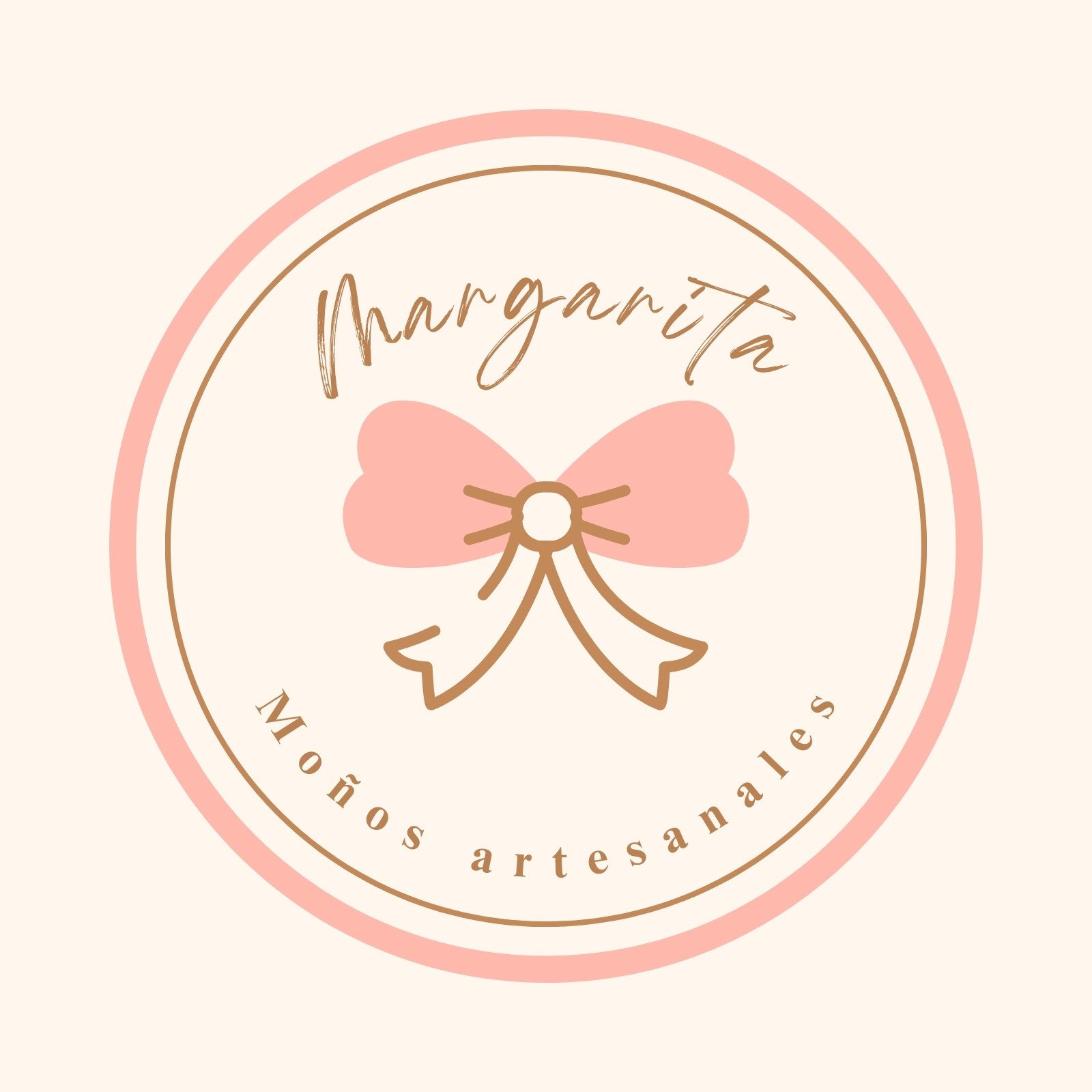 logo para moños artesanales estetico beige