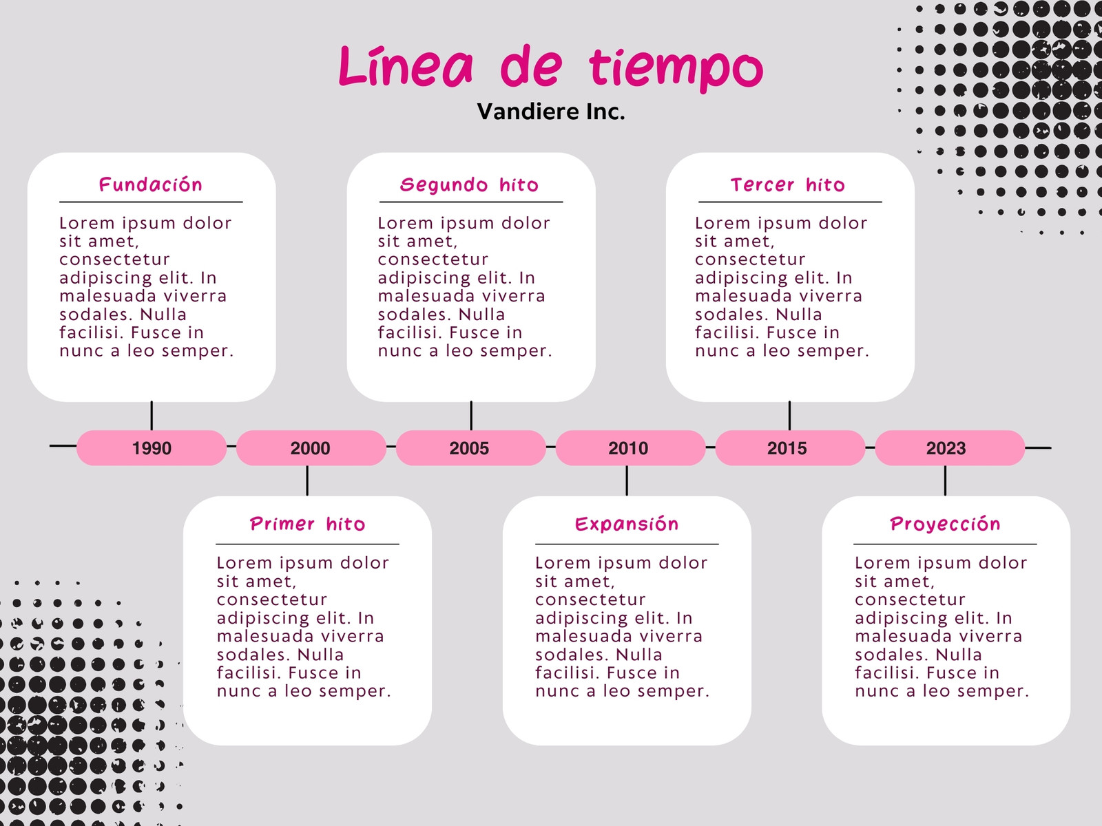 Gráfico Línea de Tiempo Moderno Informal Gris Rosa
