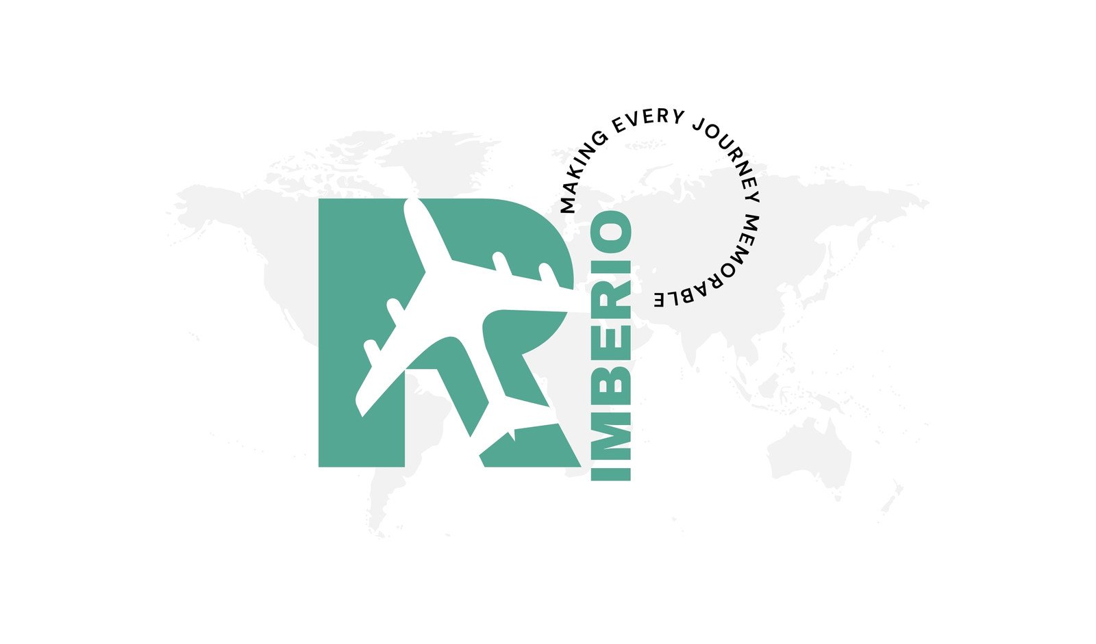 White and Green Minimalist Travel Agent Business Card