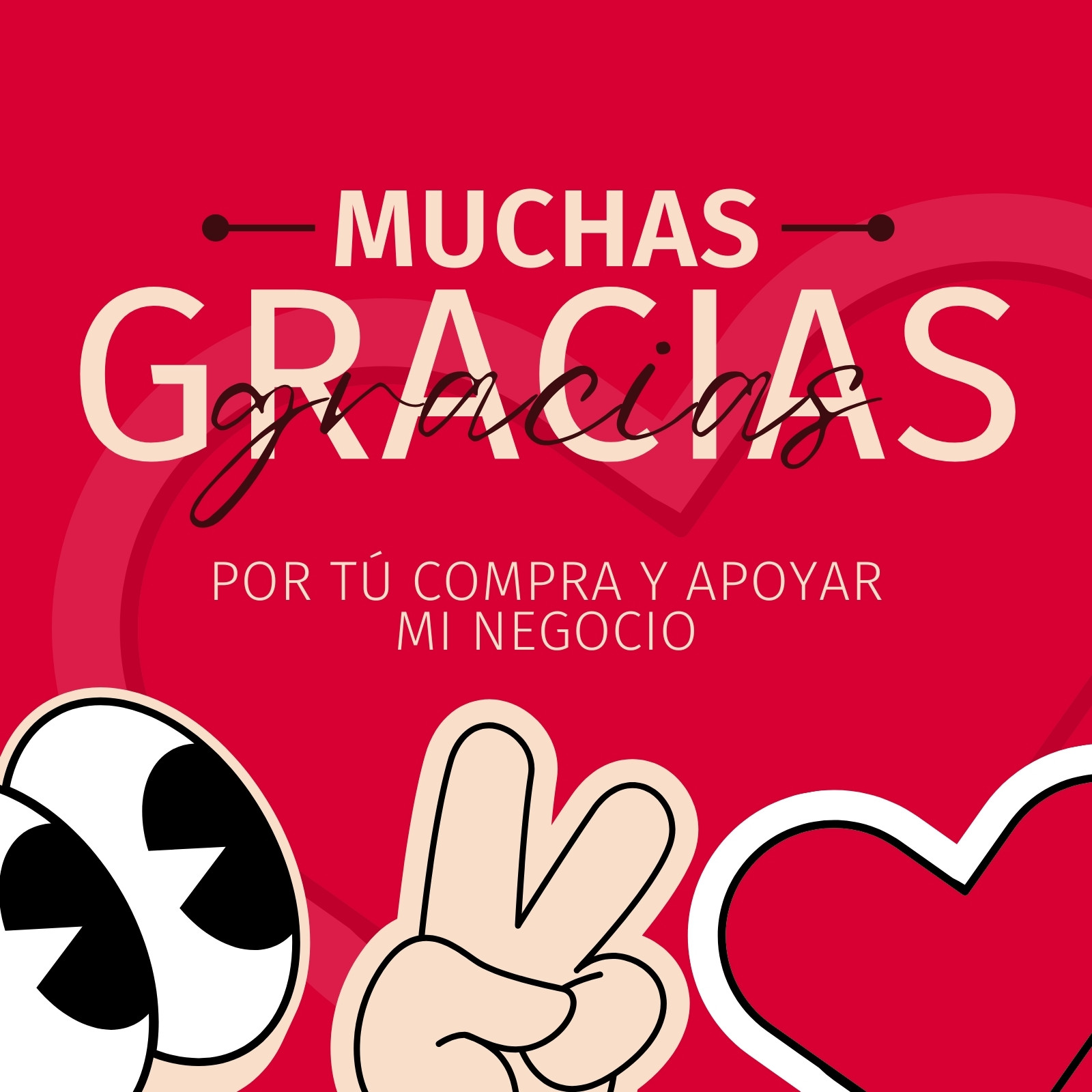 Tarjeta Cuadrada Gracias Por Tu Compra Emprendimiento Ilustrativo Moderno Rojo