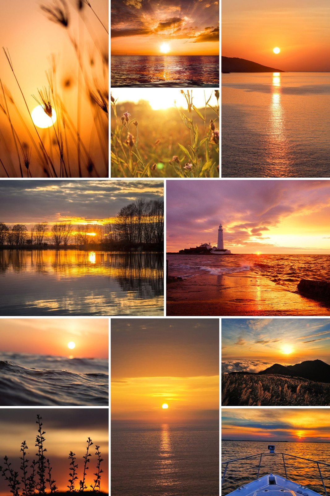 Orange Modern Beautiful Sunset Photo Collage
