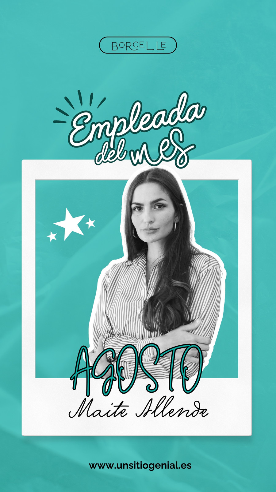 Historia de Instagram empleada del mes Collage Tipografico 