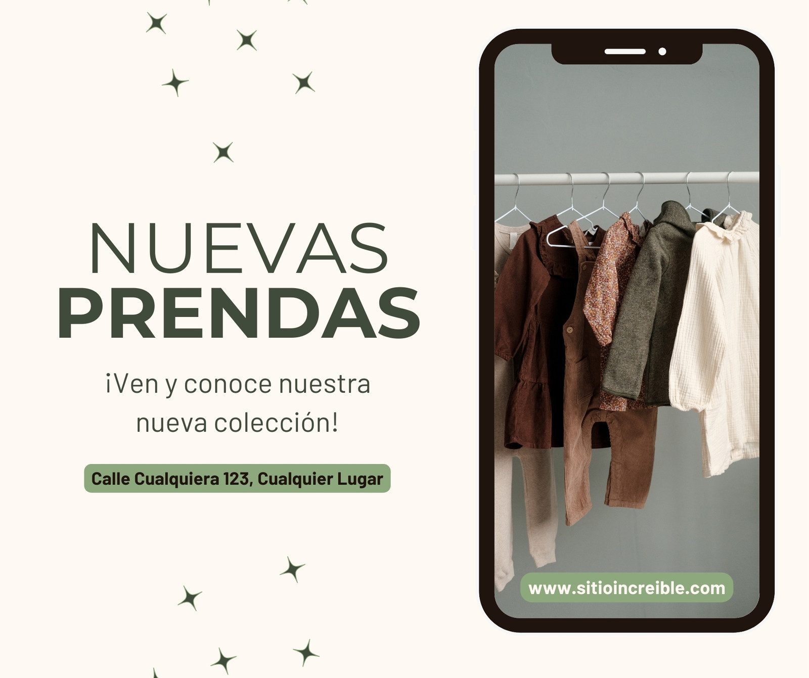 Post de Facebook Ropa Moda Dinámico Verde