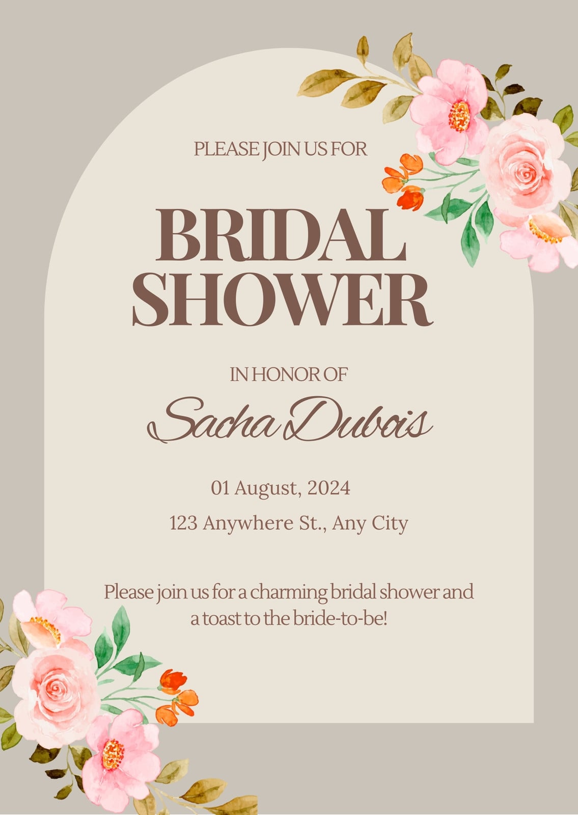bridal shower wedding dress invitations BRIDAL SHOWER Wedding Dress Invitation, Choose Your Background! Printed or  Digital! main image 1
