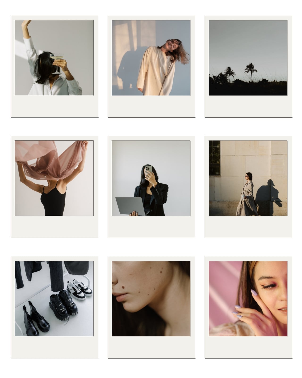Post de Instagram rectangular collage de fotos minimalista estilo polaroid