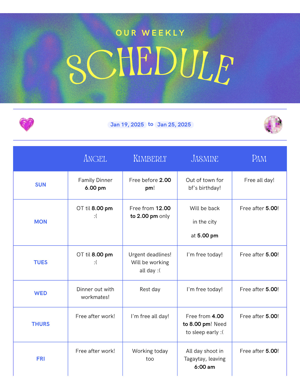 Aesthetic Planner Doc in Green Blue Purple Aesthetic | Retro Psychedelic Style