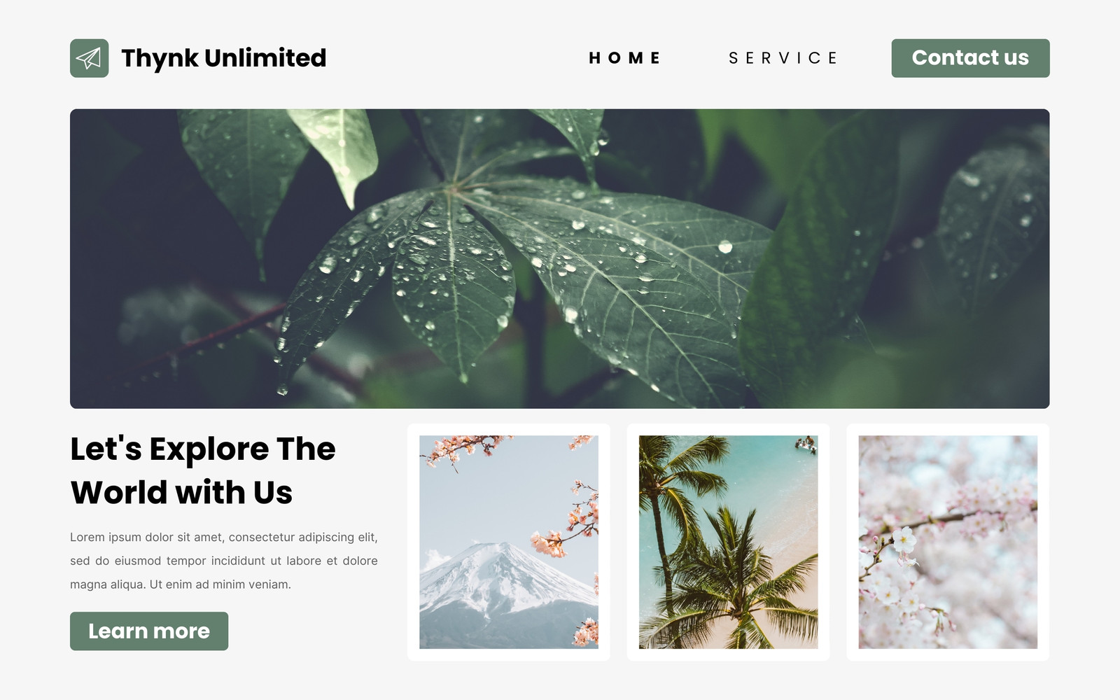 Green and White Modern Landing Page Wireframe Website UI Prototype