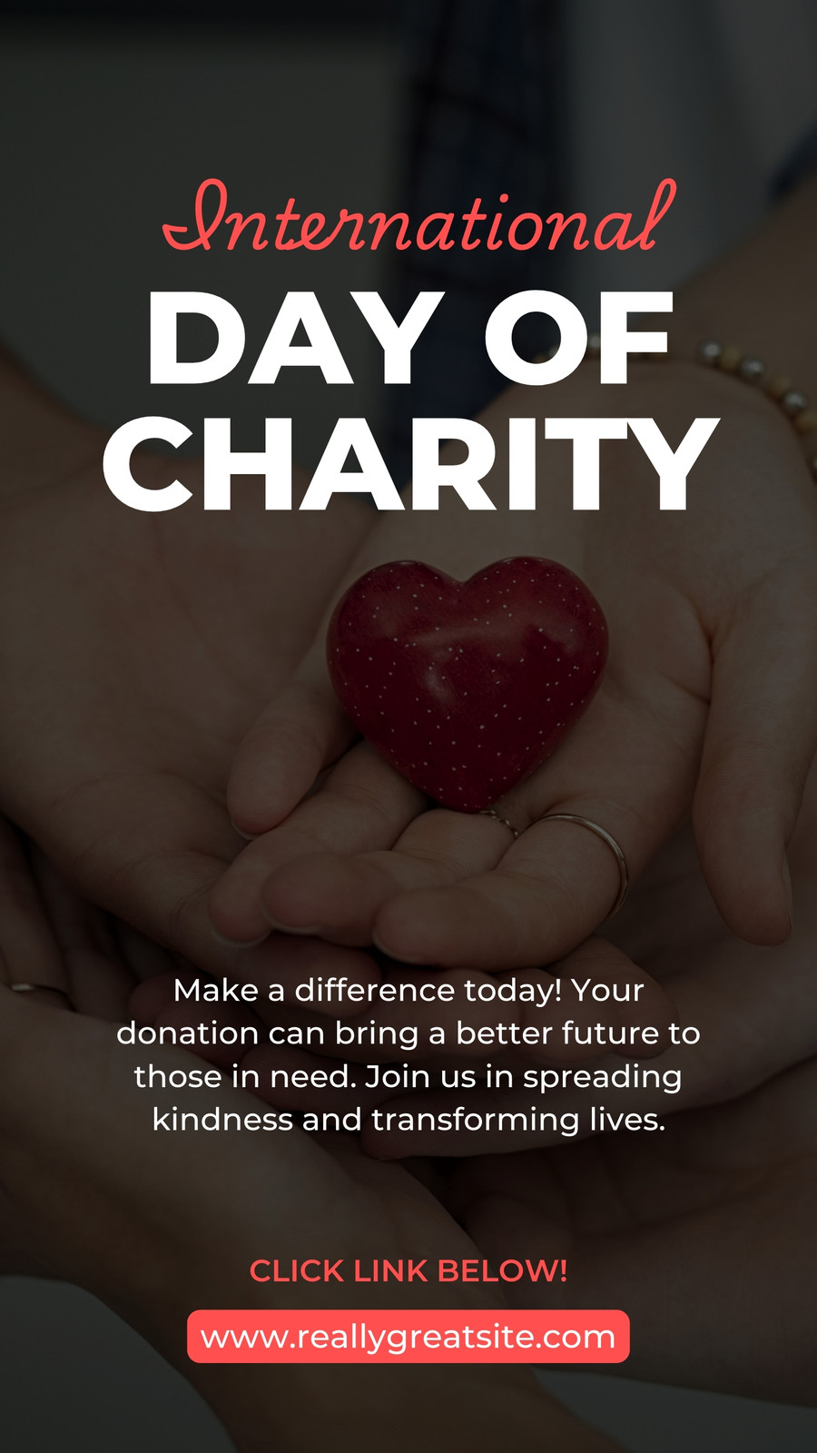 Pink and White Simple International Day Of Charity Instagram Story