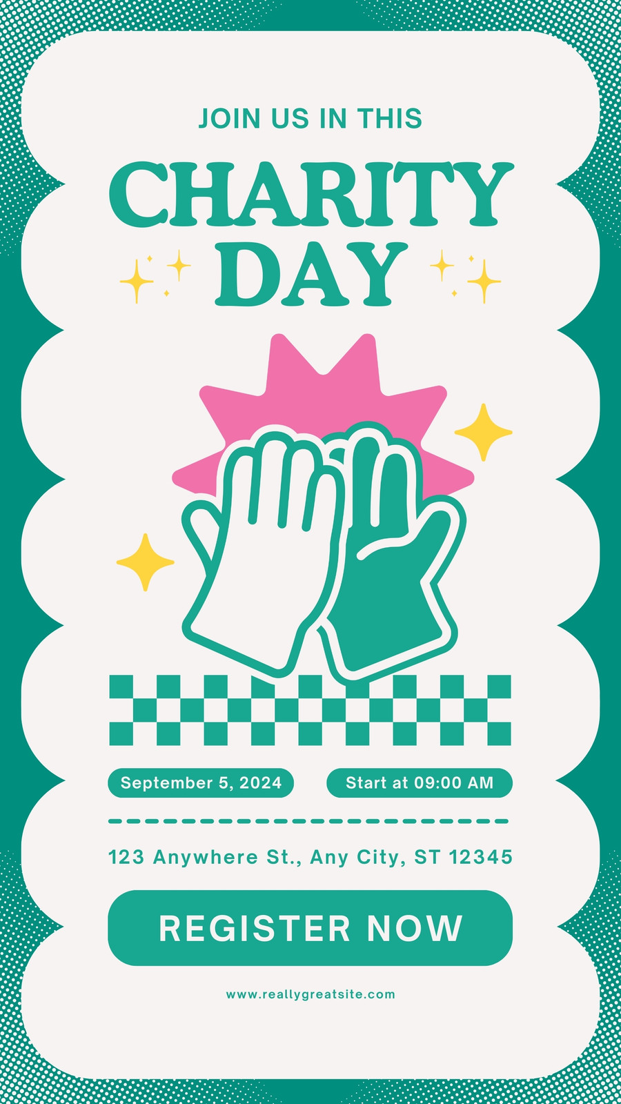 Green and White Retro Charity Day Instagram Story