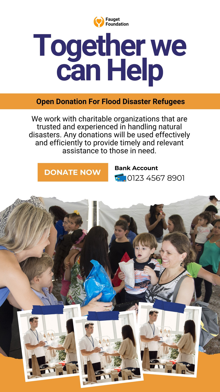 Orange and White Photo Flood Crisis Hub Instagram Story