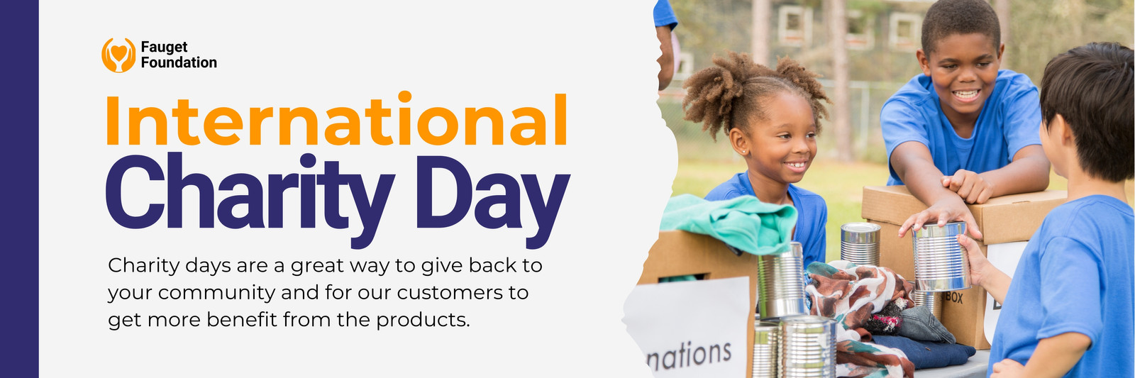 Orange and Blue Clean Corporate Generic Charity Email Header