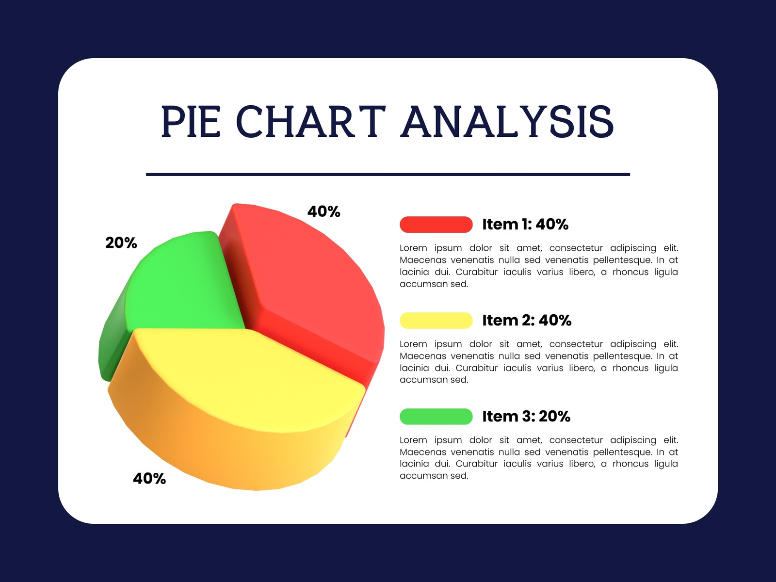 Blue and White Creative Modern Pie Chart Analysis Graph