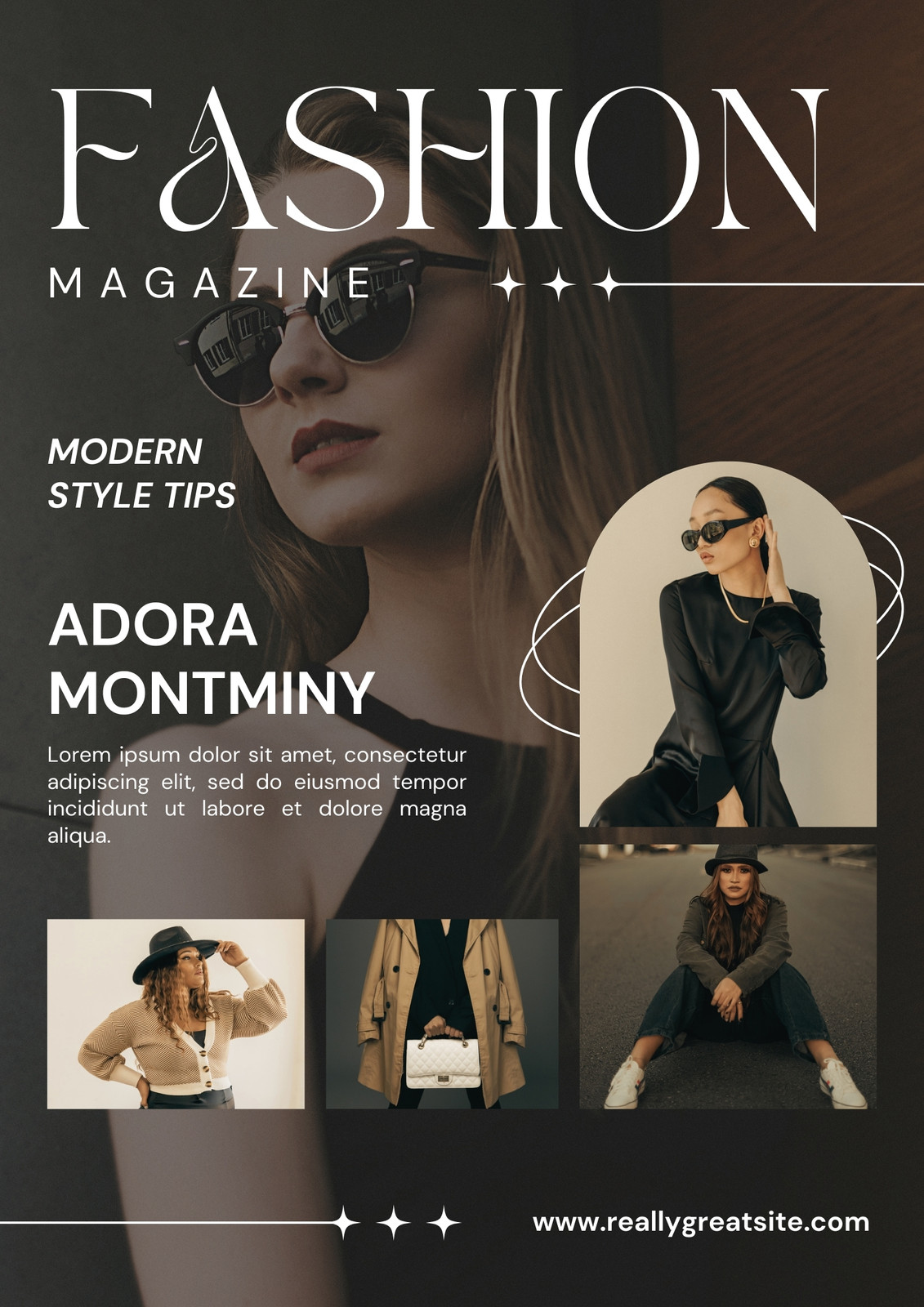 Black and White Minimalist Fashion Magazine Cover
