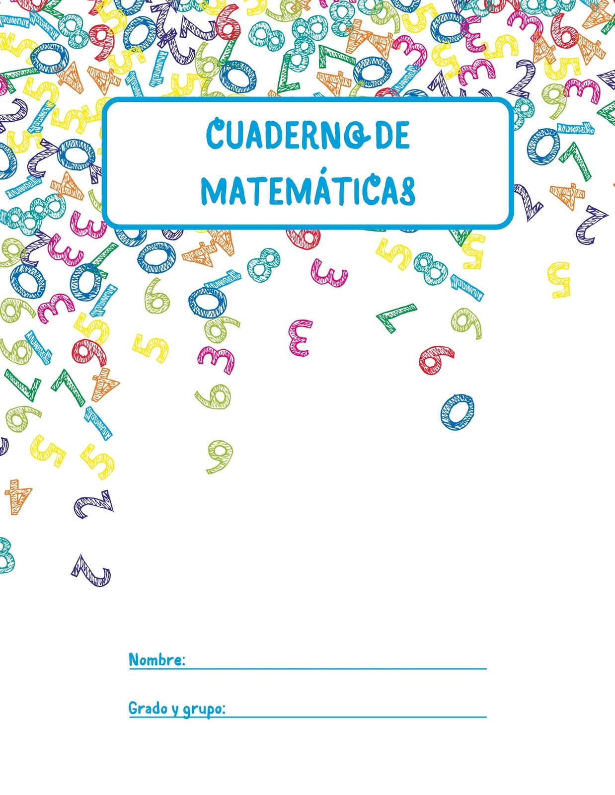 Portada de matemáticas - Cuaderno - Simple y colorida
