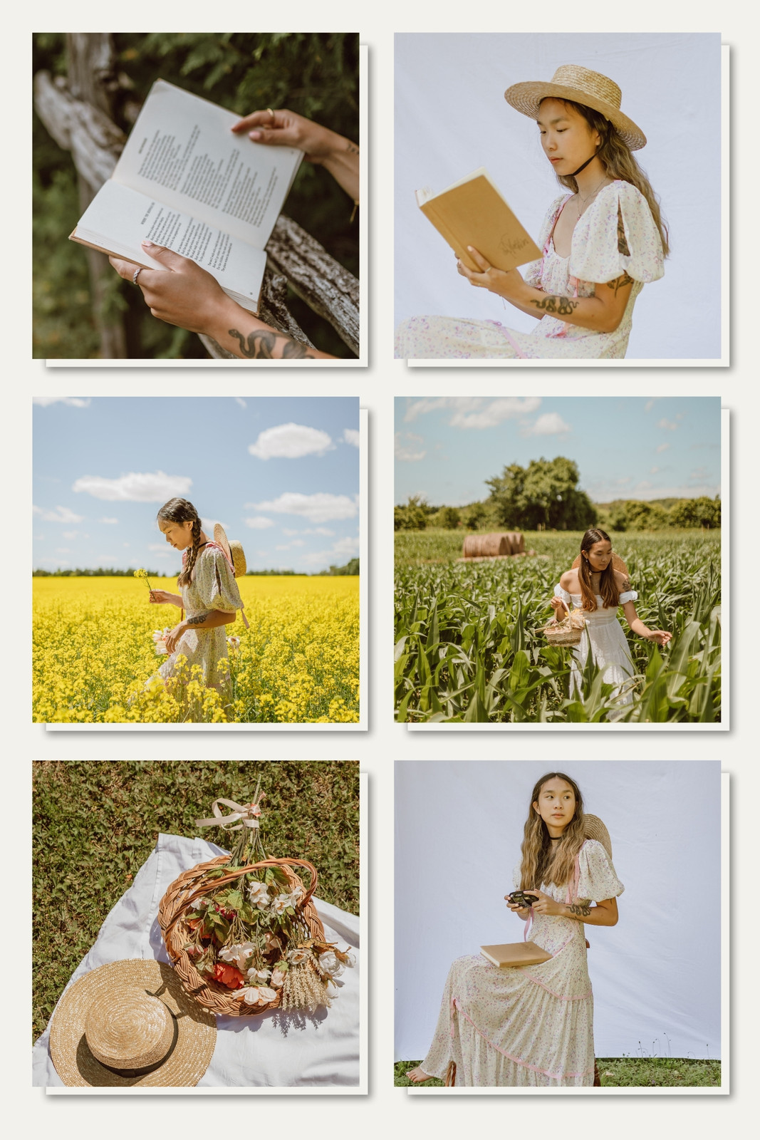 Collage Vertical Recuerdos Vacaciones Simple Beige