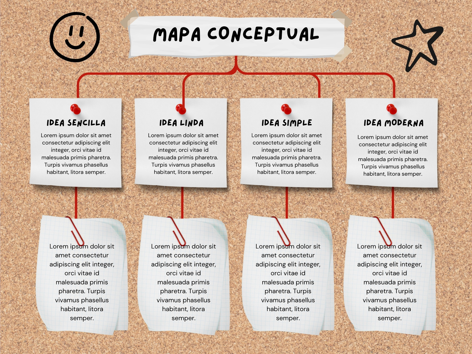 Gráfica Mapa Conceptual Simple Blanco