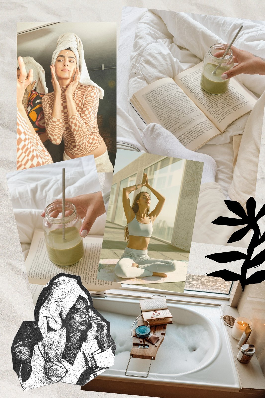 Creme Beige Modern Ästhetisch Elegant Moodboard Foto Collage