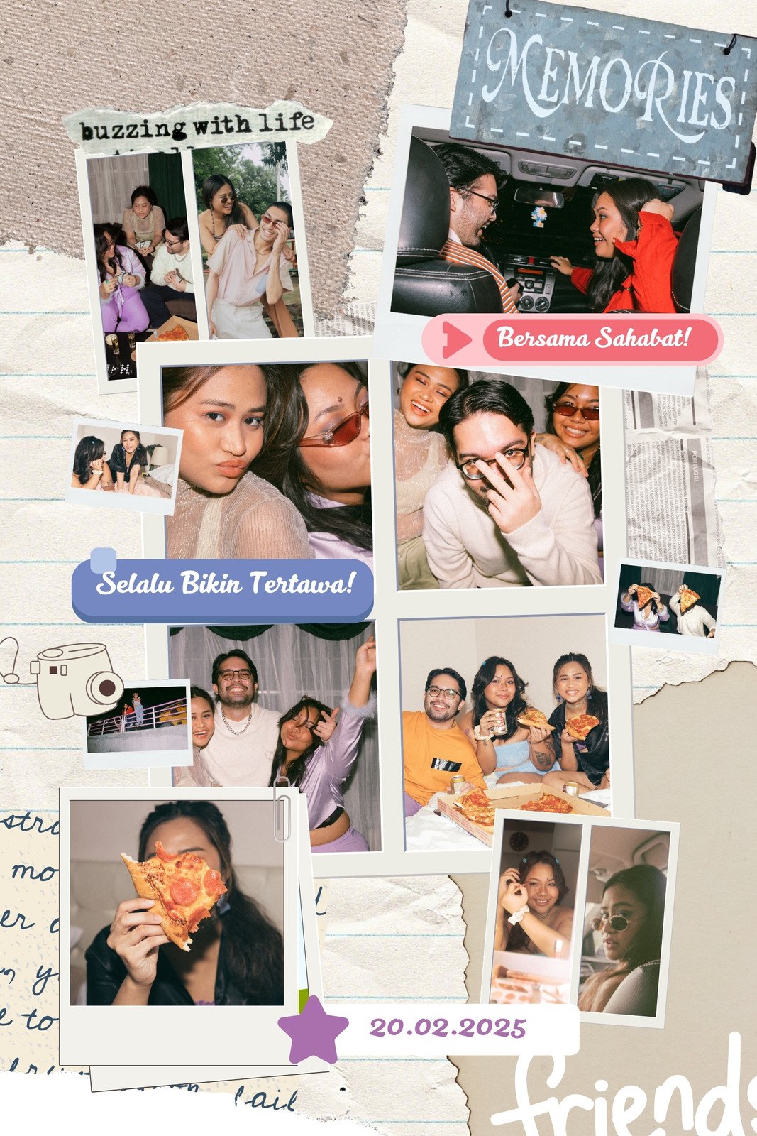 Warna Warni Modern Estetik Kolase Photo Bersama Sahabat