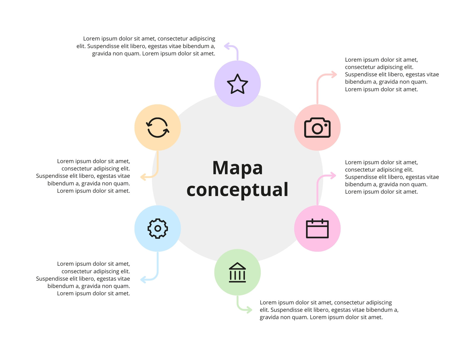 Mapa conceptual Iconos circulo empresa Profesional Multicolor