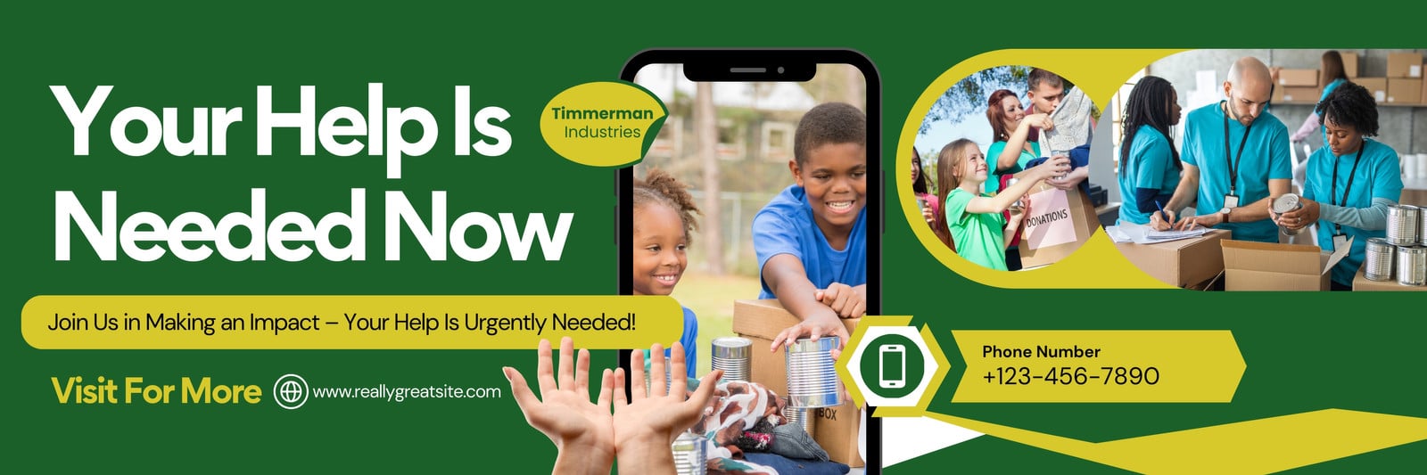 Green White And Yellow Modern Your Help Is Needed Now Email Header