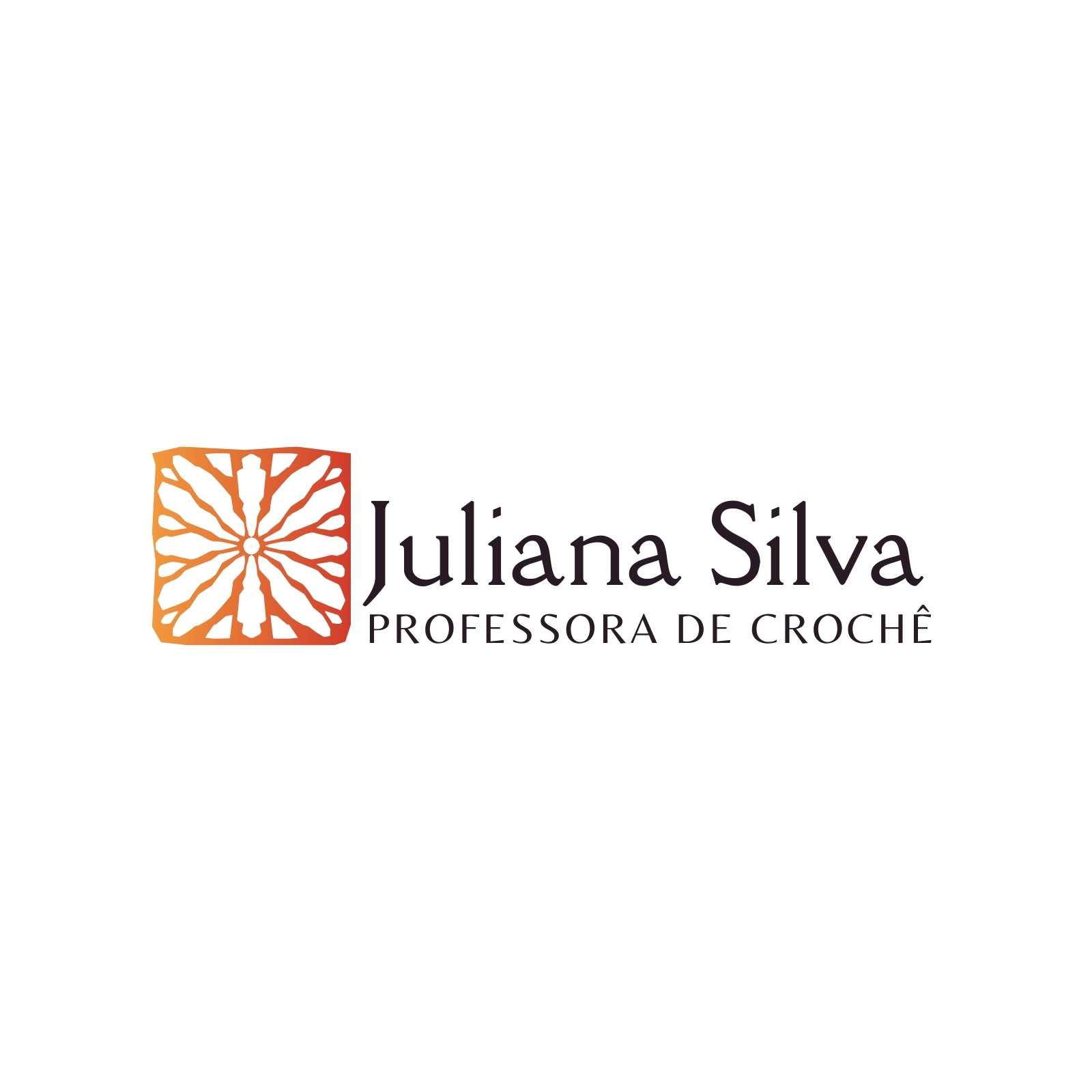 Logo Professora de Crochê Suave Vermelho e Preto