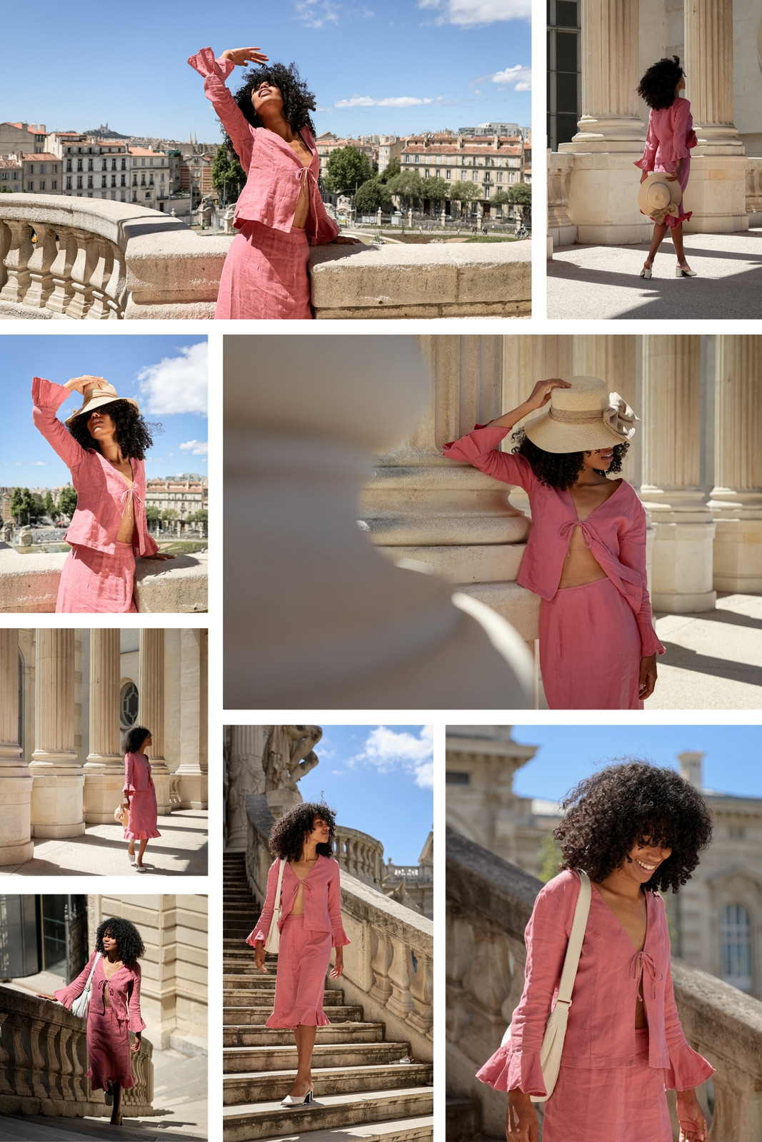 Collage de Fotos Mujer Moda Creativo Ordenado Rosa