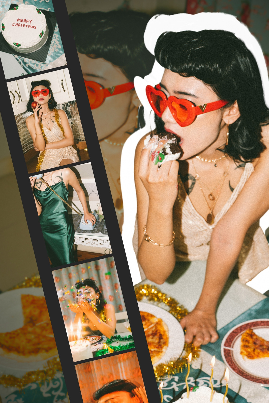 Cokelat dan Hitam Antik Estetik Kolase Foto