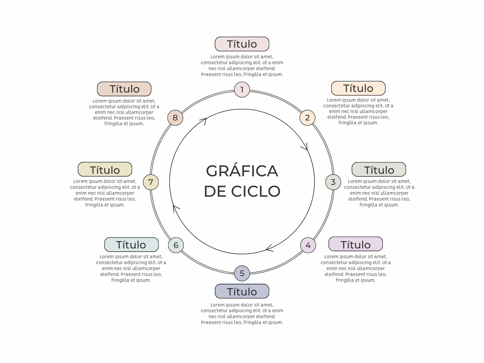 grafica de ciclo minimalista blanco gris