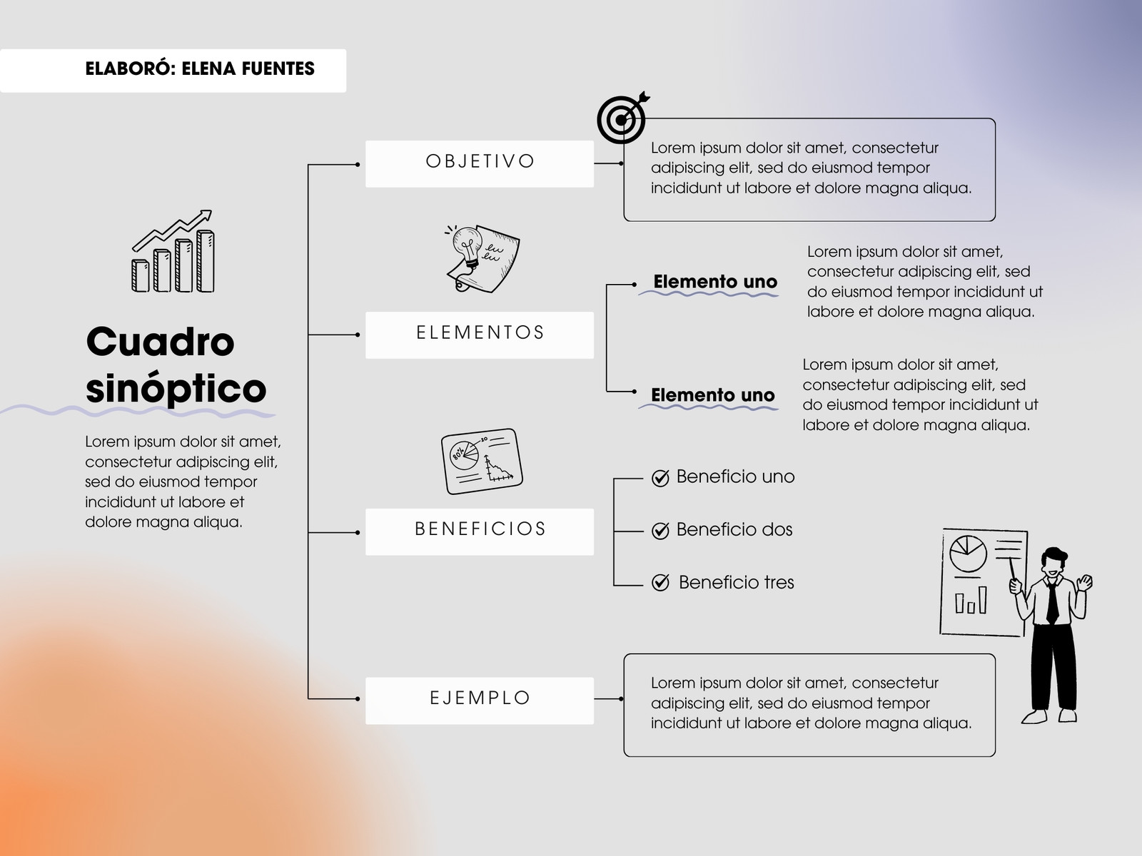 Cuadro sinóptico negocios minimalista