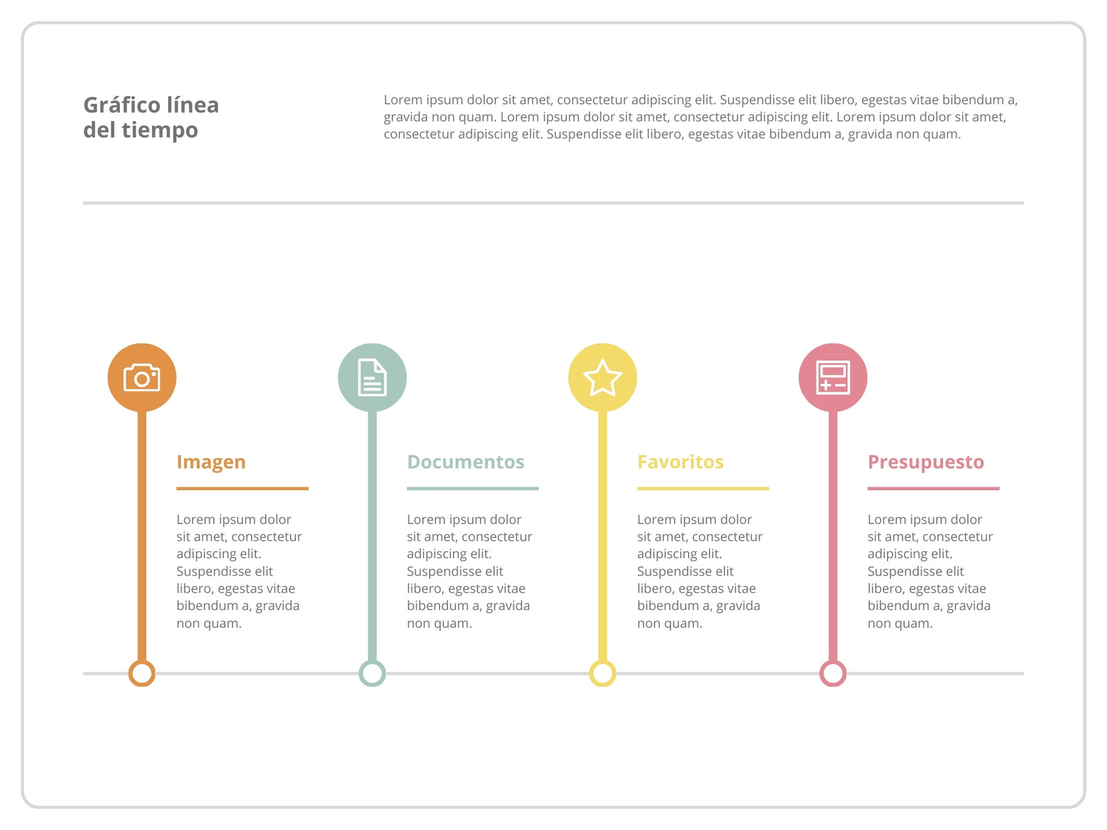 Gráfico Línea del tiempo iconos Creativo Multicolor