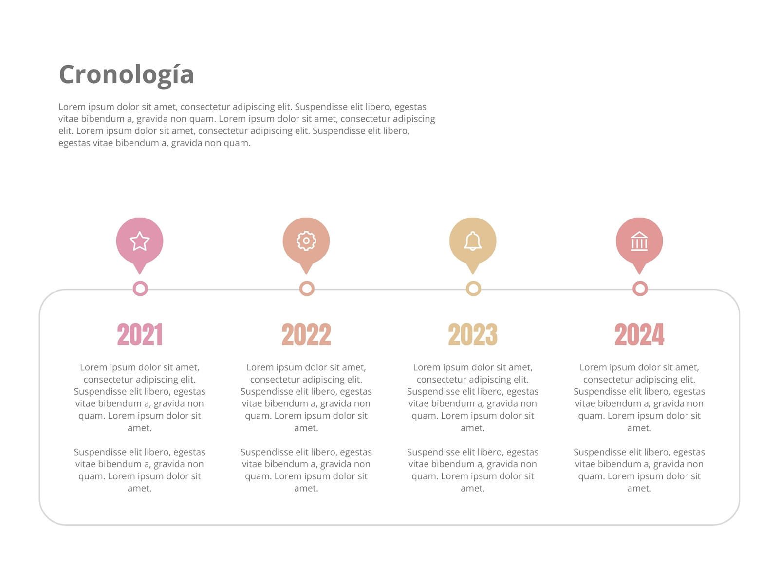 Gráfico Cronología de tiempo Minimalista Rosa