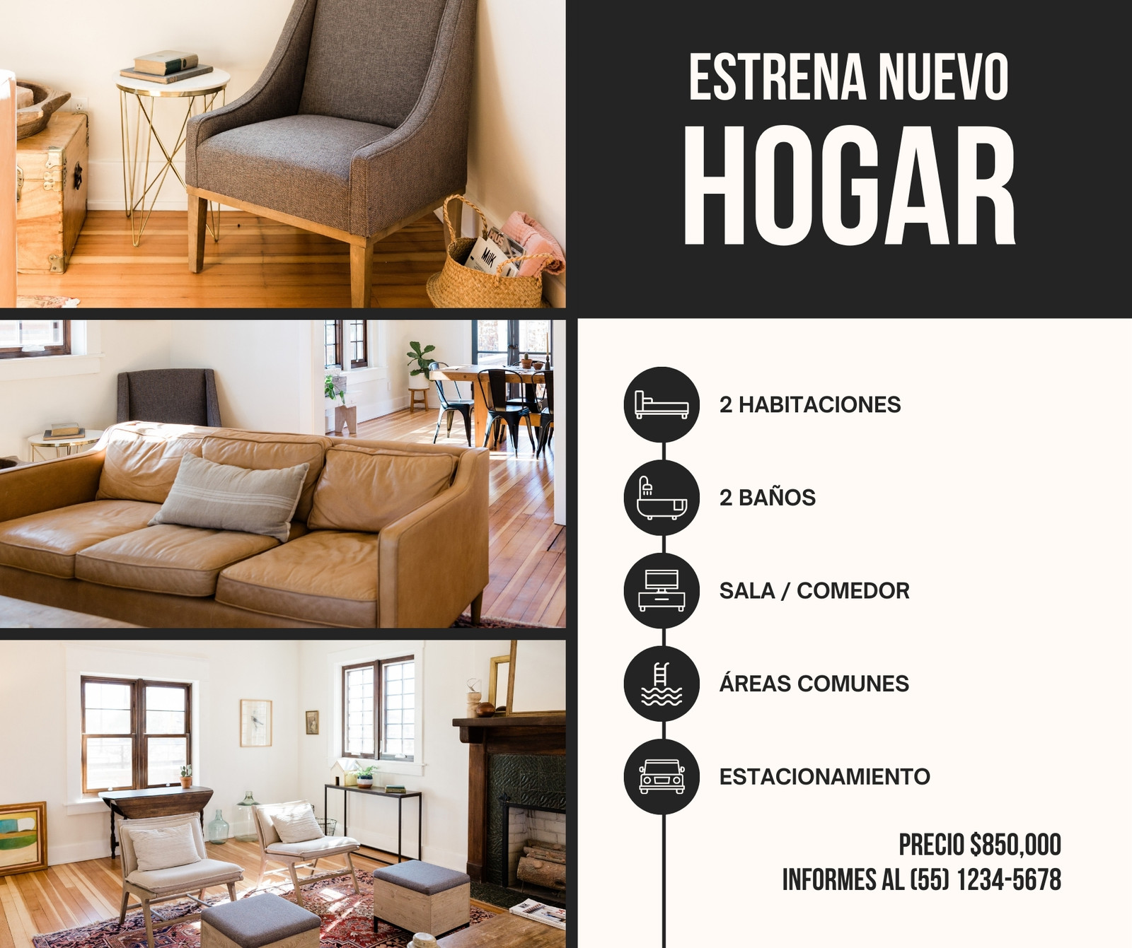 Post de Facebook Venta Inmobiliaria Minimalista Beige