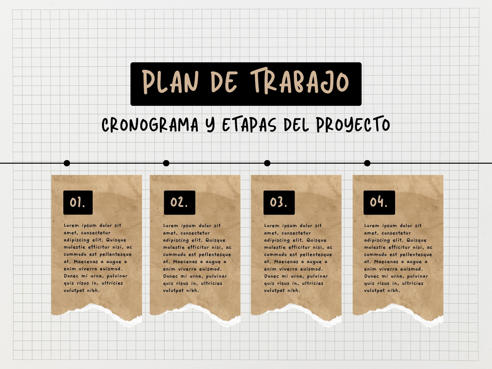 Gráfico Cronograma Proyecto Papel Scrapbook Blanco Negro Marrón