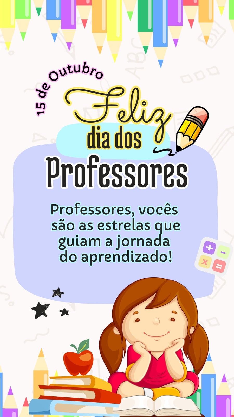 Feliz dia do professor colorido story