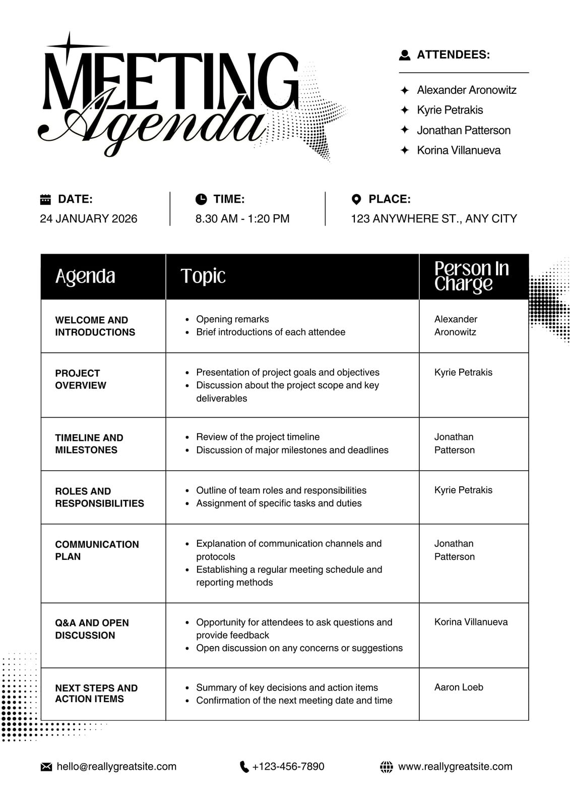Page 4 - Free and customizable agenda templates | Canva