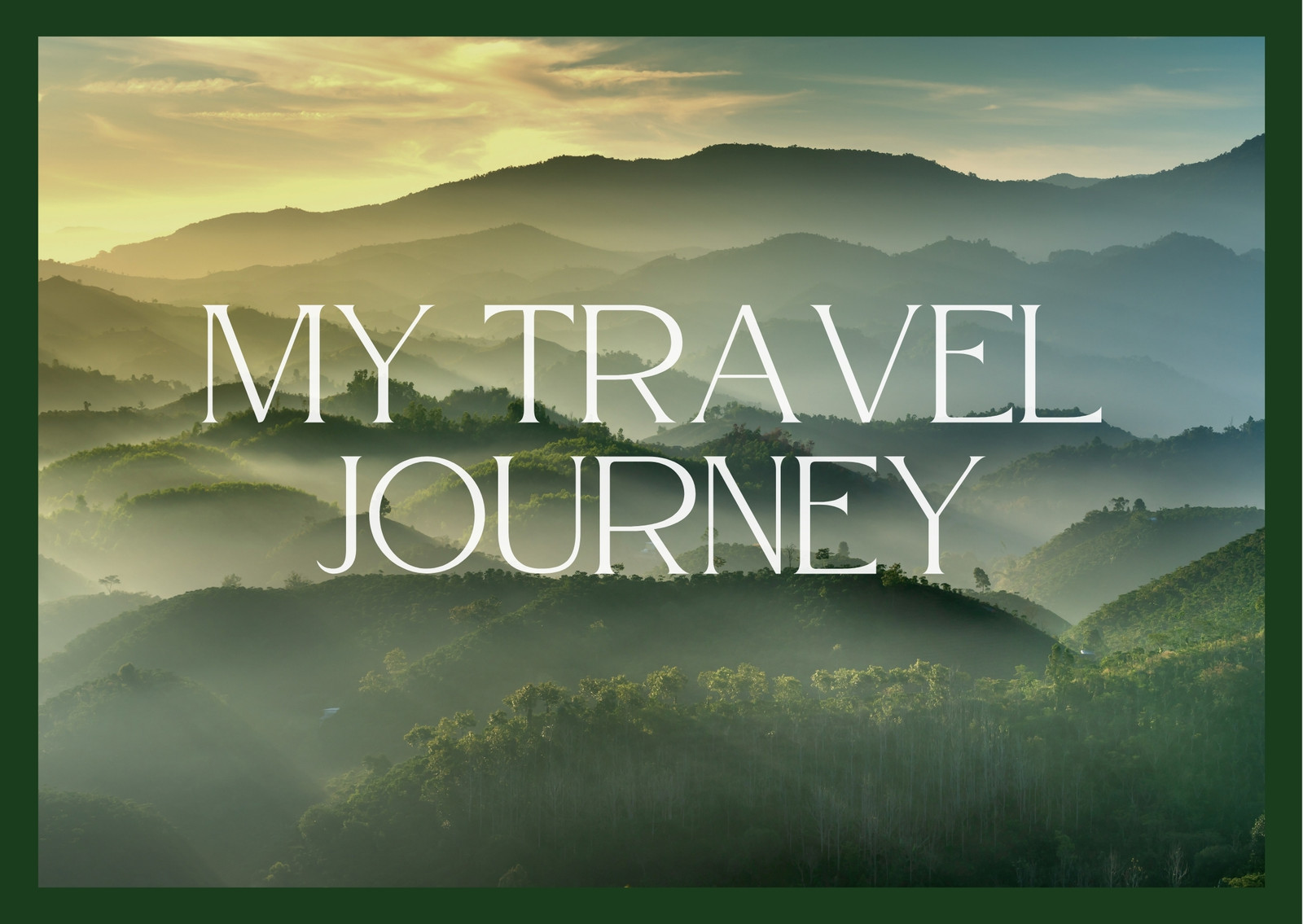 Green Beige Minimalist Travel Postcard