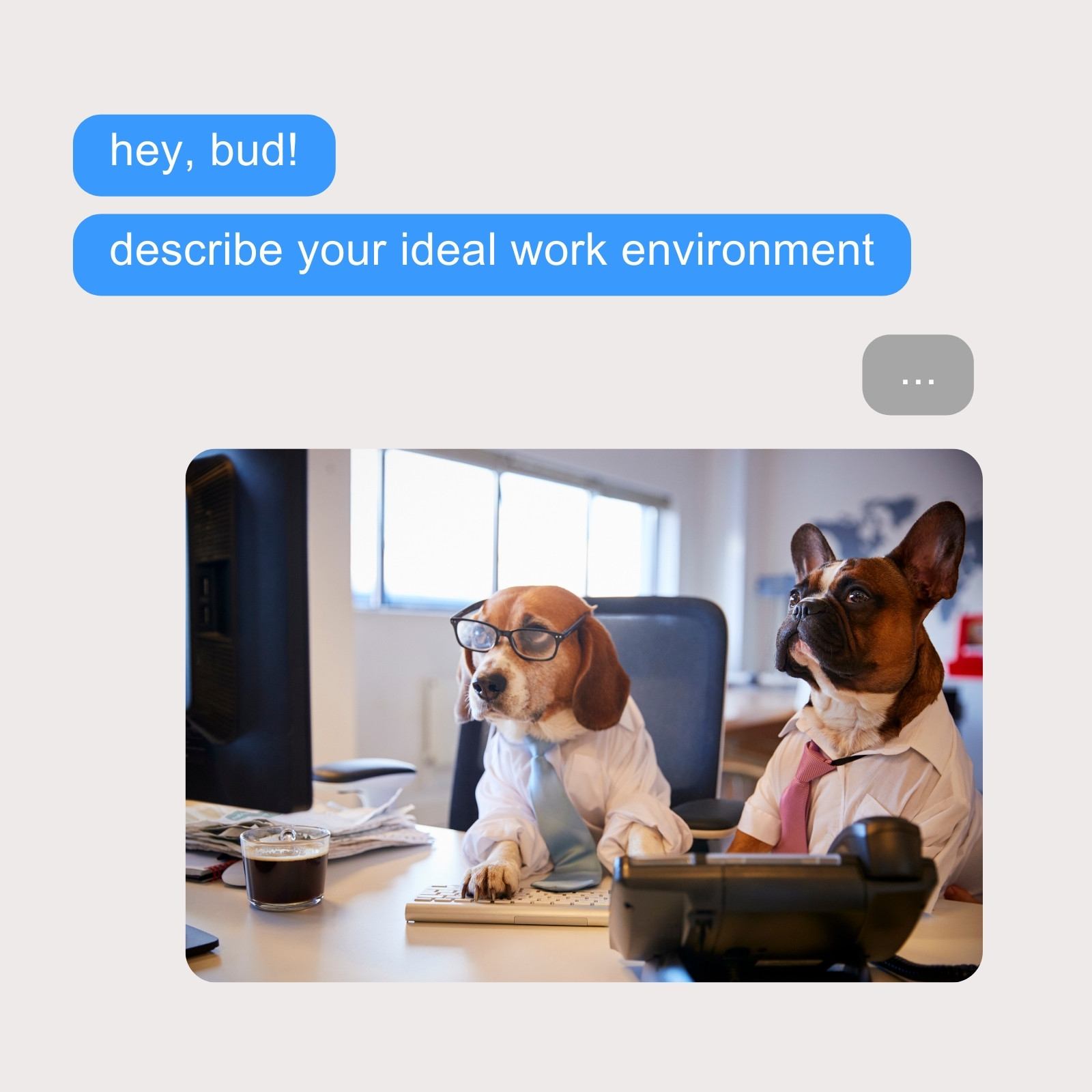Funny Work Environment Meme in White blue IRL Look Style