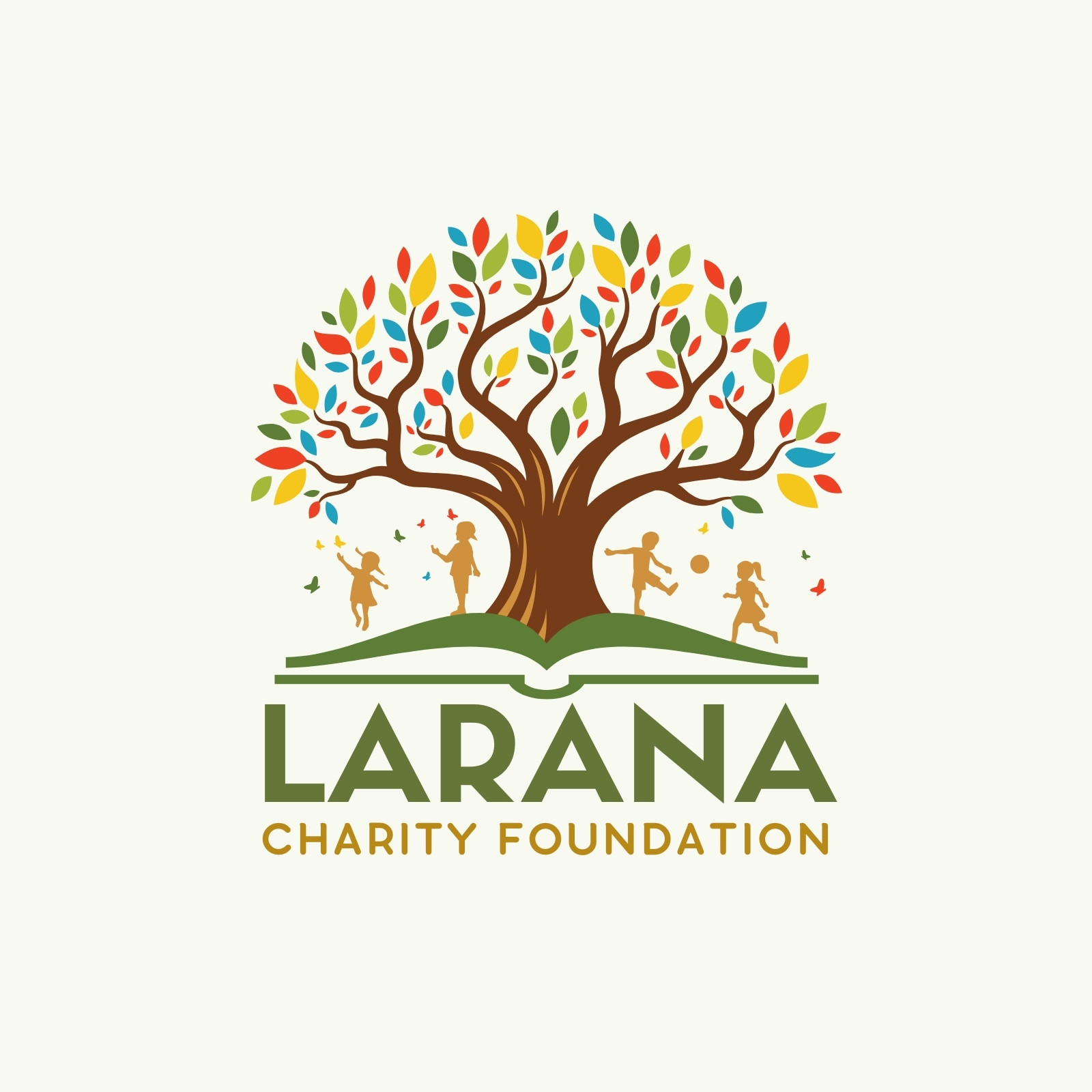 Green and Brown Illustrative Charity Foundation Logo
