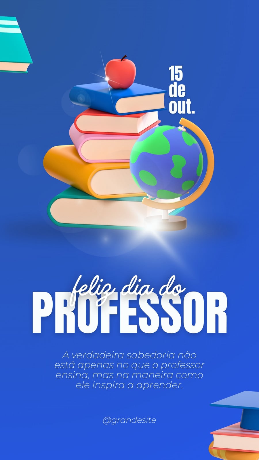 Feliz dia do professor moderno azul e branco Story do instagram