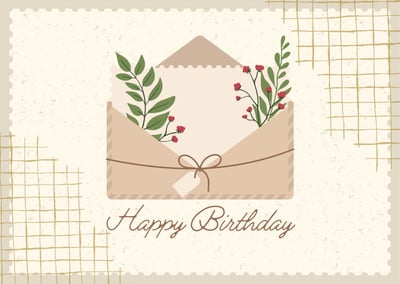 NIQUEA.D Happy Birthday Karte Mit Vasen & Pflanzen – Handgefertigtes Design, 12,7 X 17,8 Cm, Inkl. Umschlag