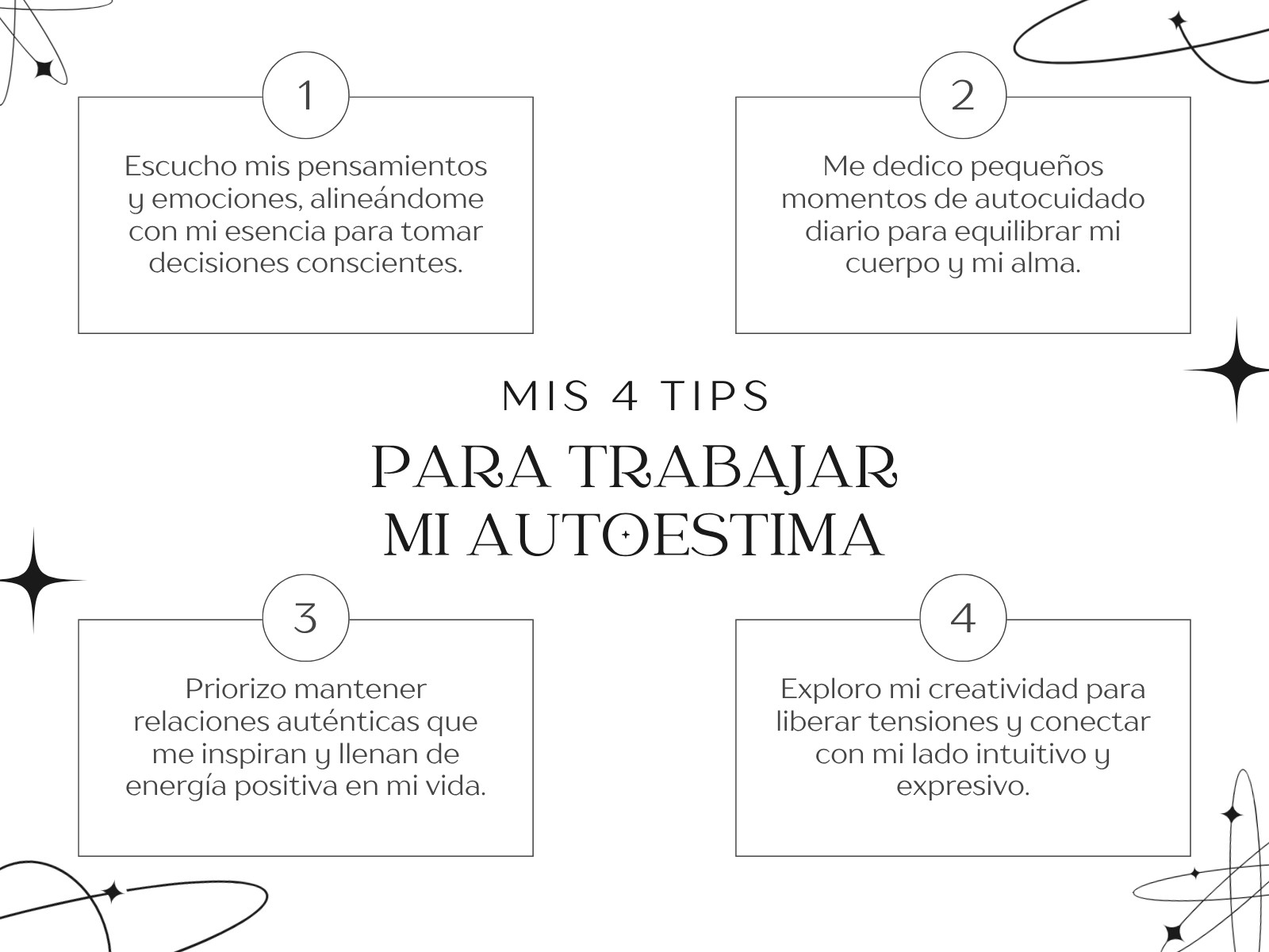Gráfico Tips para Autoestima Moderno Blanco