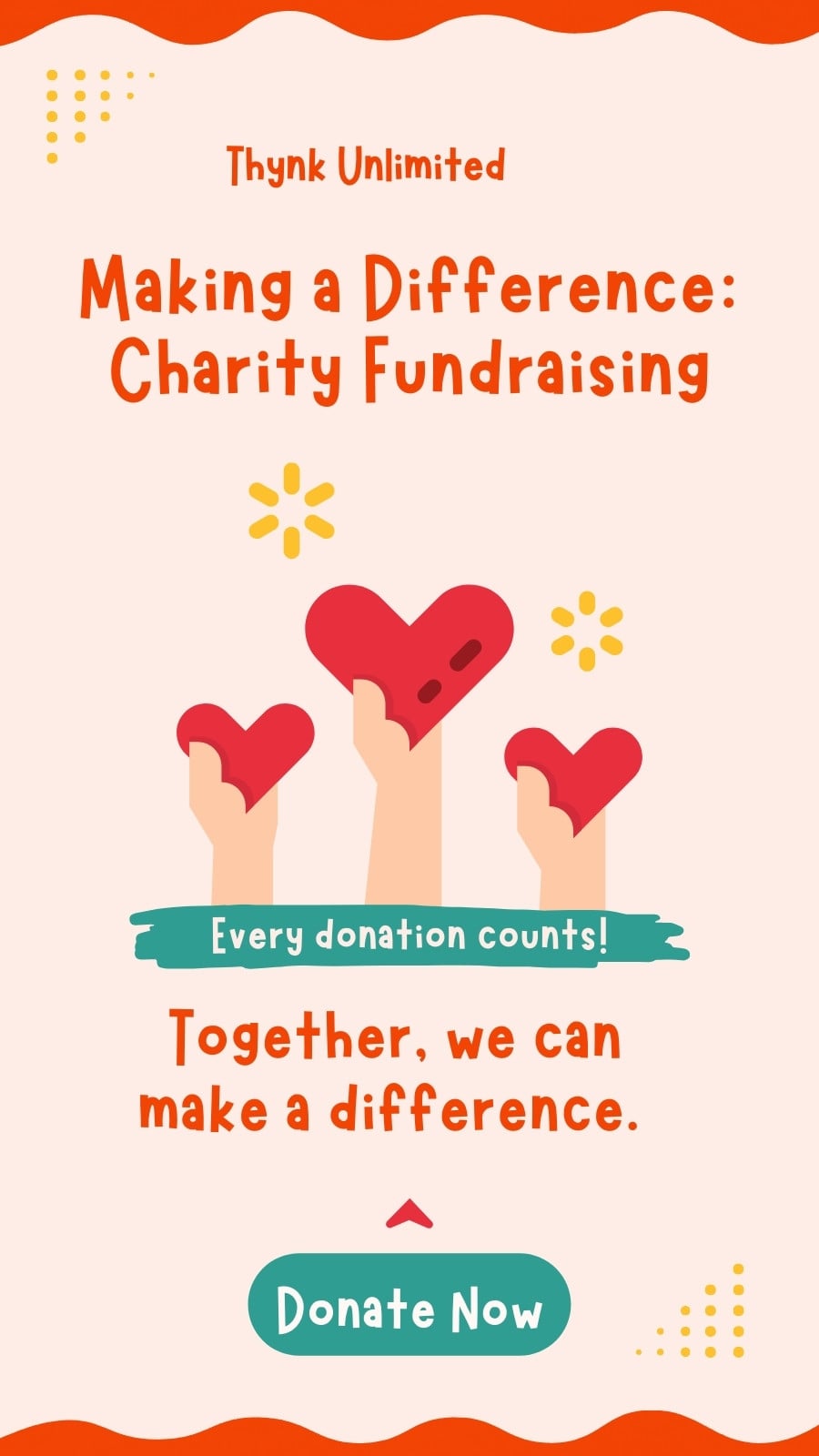 Beige And Orange Illustrative Charity Fundraising Your Story