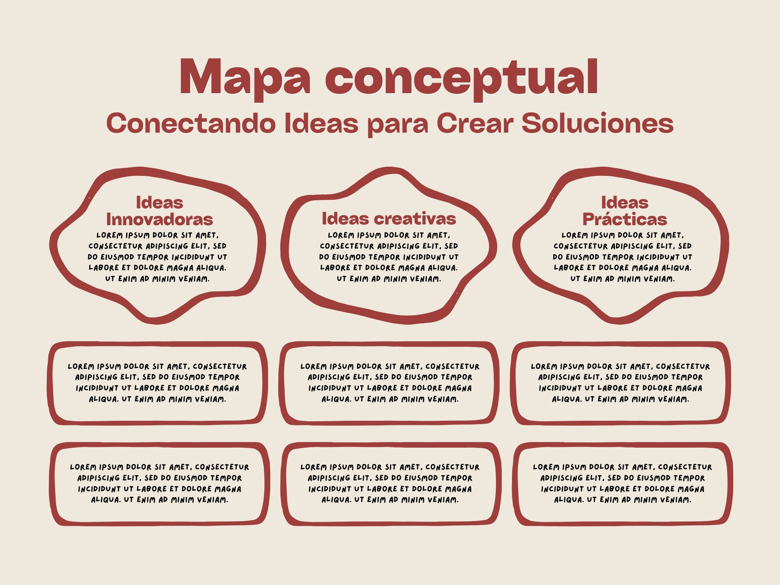 Gráfico Generación de Ideas Retro Beige y Granate