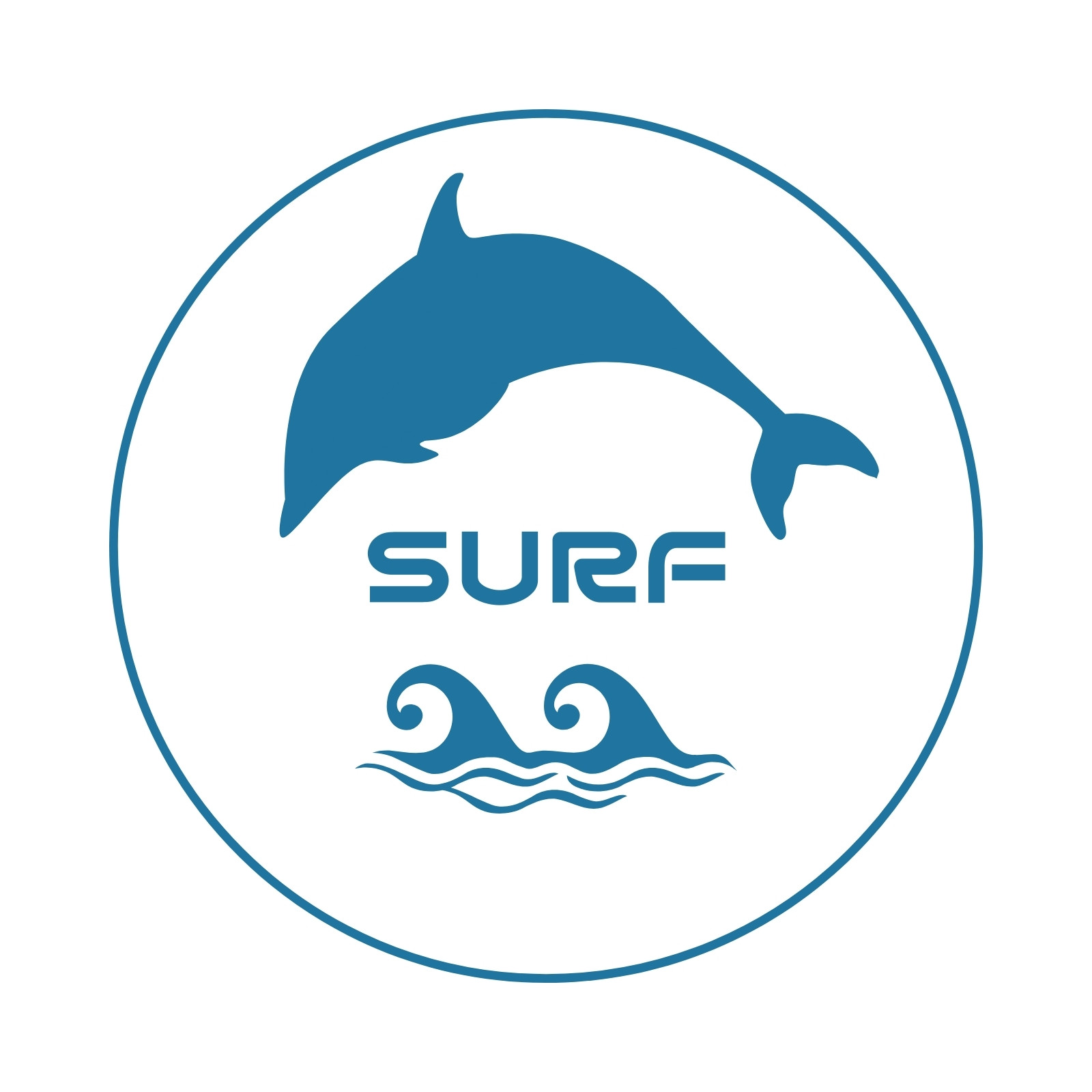 ブルー シンプル 魚のロゴ