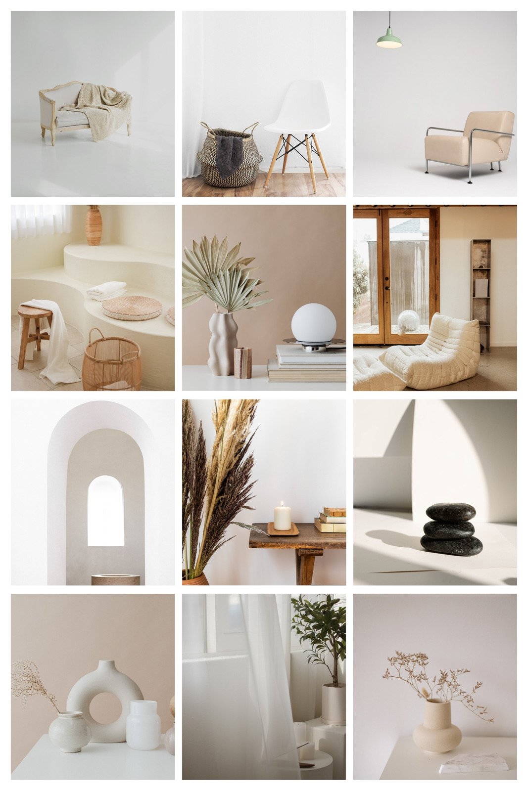 White and Grey Minimalist Photo Collage