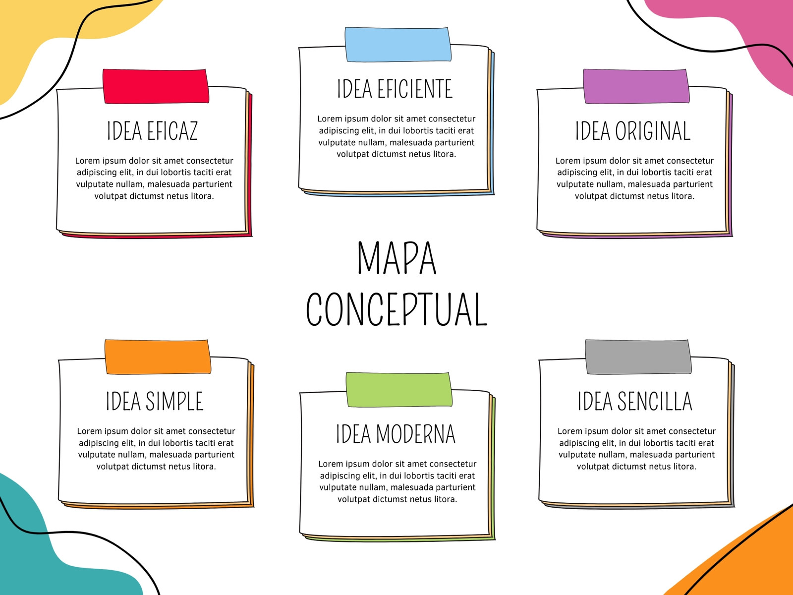 Grafico Mapa Conceptual Esquema Idea Divertida Multicolor