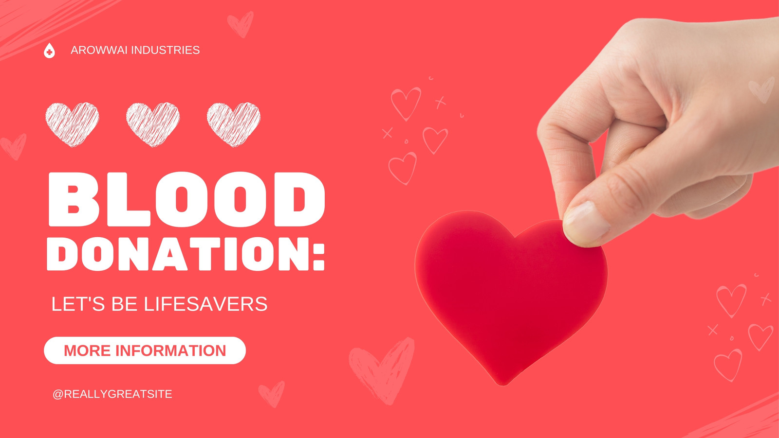 Red And White Sketch Blood Donation Facebook Cover