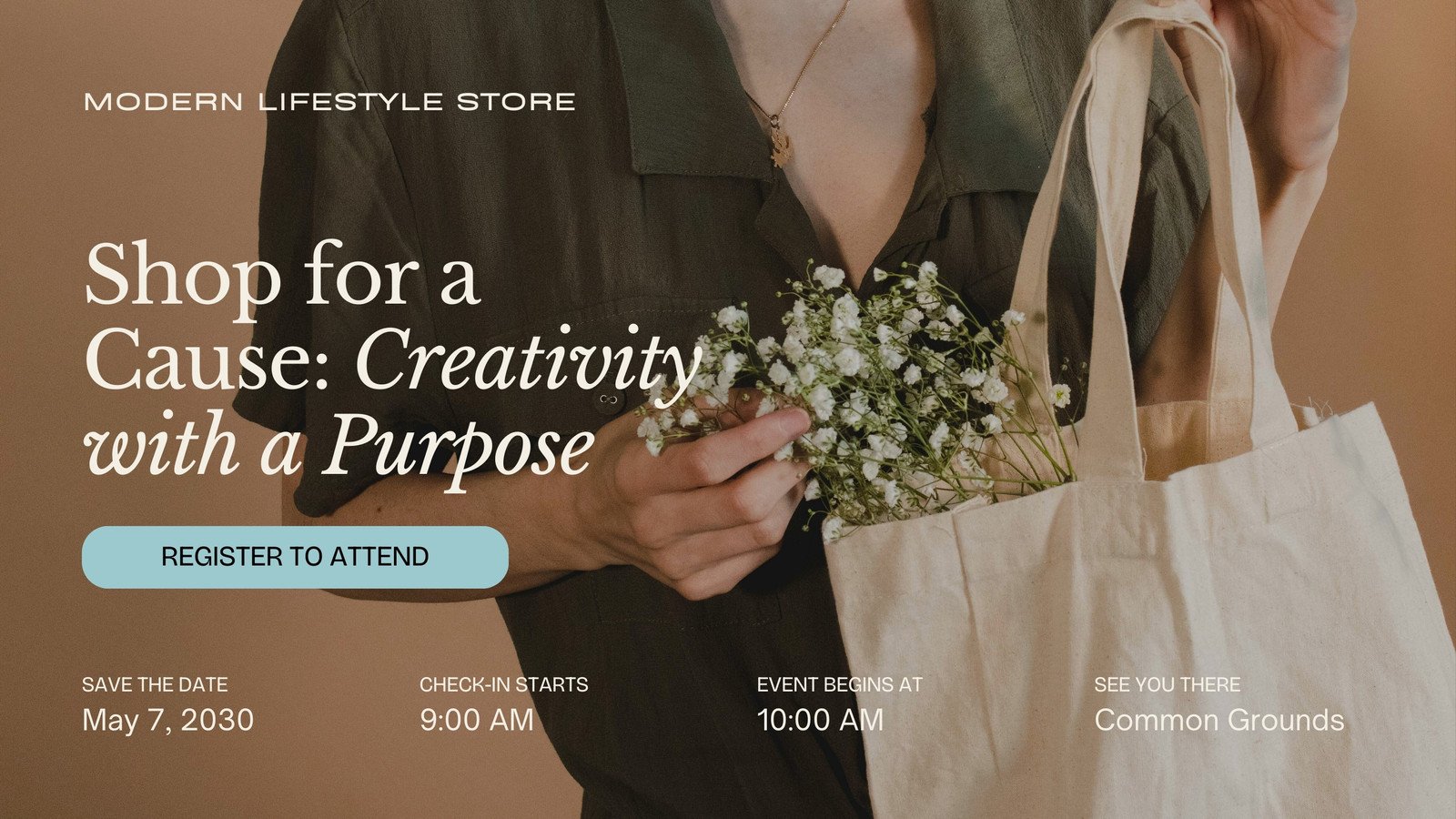 Community Event Fundraiser Non-profit Website in Beige Light Blue Style